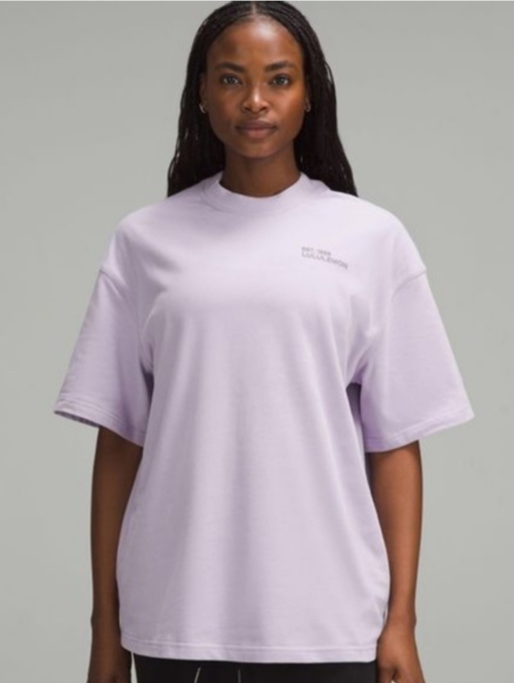 lululemon athletica Heavy Weight Cotton Tee Lavender With Subtle Logo